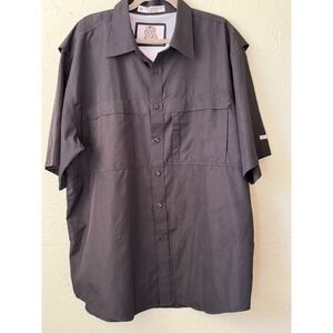 Tiger Hill Mens XL Performance Poplin Fishing Shirt Black Vented‎